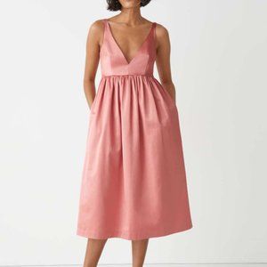 &other stories Flared Strappy MIDI Dress with pockets